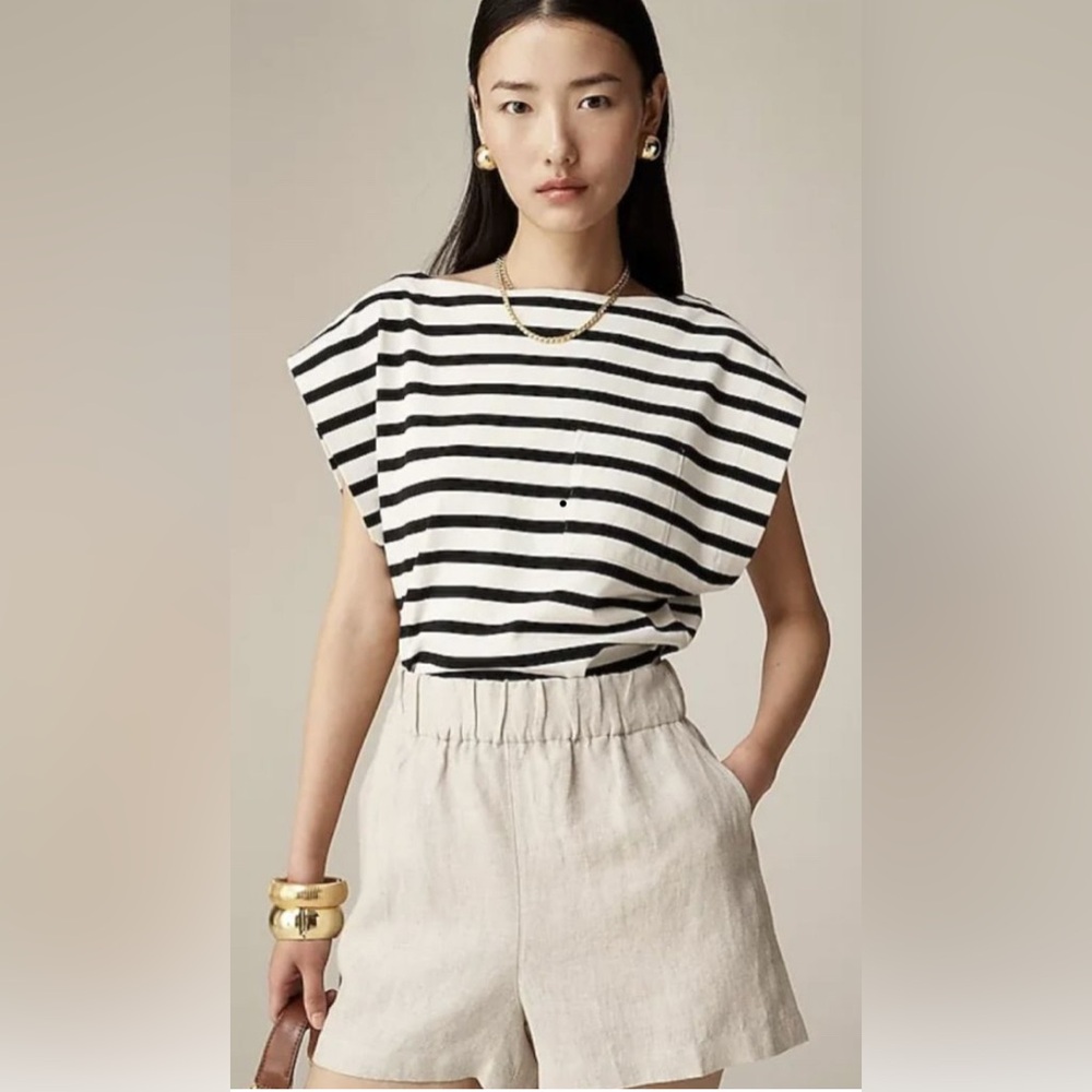 J.Crew Boatneck muscle T-shirt in stripe mariner cotton
